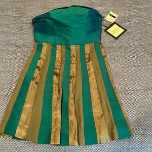 SMITH Green Silk Cocktail Dress